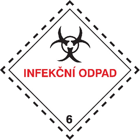 Značka Infekční látky TŘ. 6.2 (Infekční odpad)